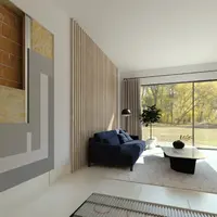 Soluție de pardoseală încălzită finisată cu piatră naturală și execuție tencuială interioară termoizolantă