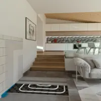 Finisarea pereţilor interiori din zidărie cu tencuieli pe bază de ipsos. Finisarea pardoselii din șapă flotantă cu sistem de încălzire încorporat