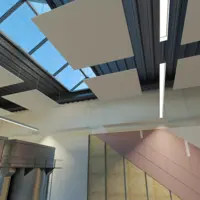 Pereţi de compartimentare cu rezistenţă la foc și panouri acustice Ecophon® pentru diminuarea zgomotului.