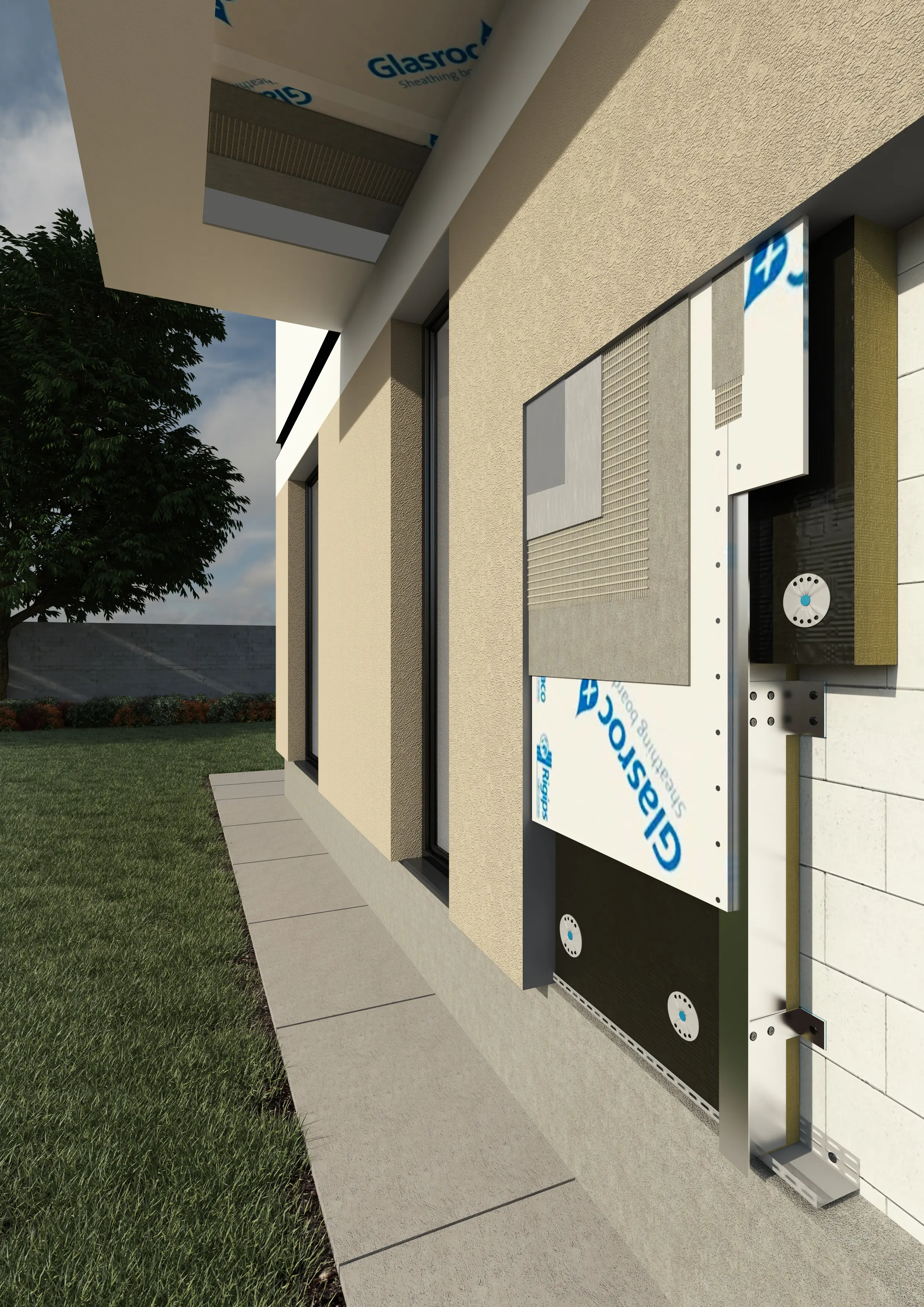 Amenajarea faţadelor în sistem ușor, cu Glasroc® X