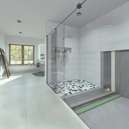Hidroizolare cabină duș și finisare cu plăci ceramice